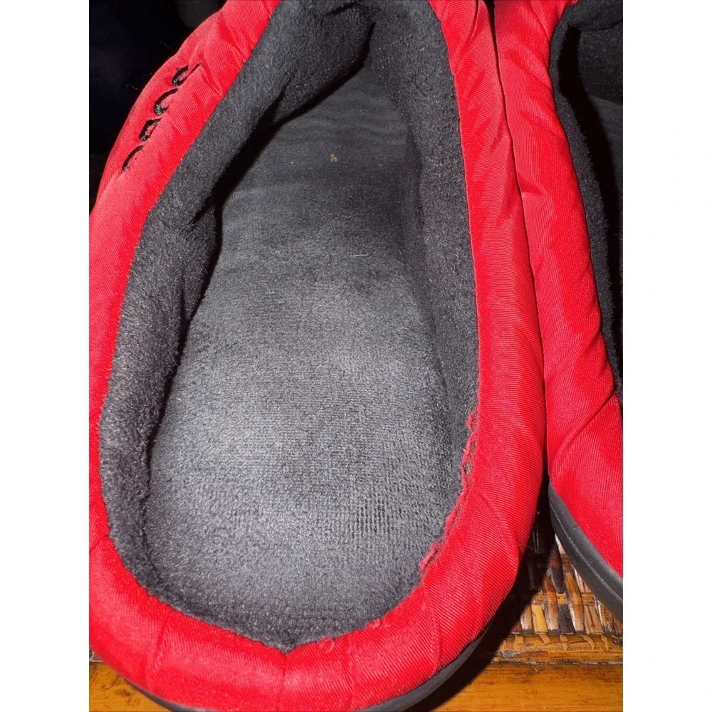 Subu Quilted Puffer Slippers Indoor/ Outdoor Comfort Camping Unisex Red Sz 2